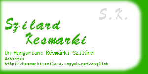 szilard kesmarki business card
